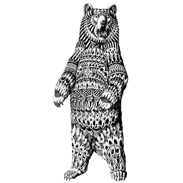 Detailed Big Bear Tattoo Design