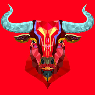 Red Head of Bull Tattoo
