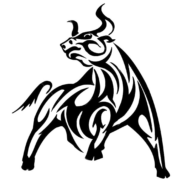 Tribal Raging Bull Tattoo Design