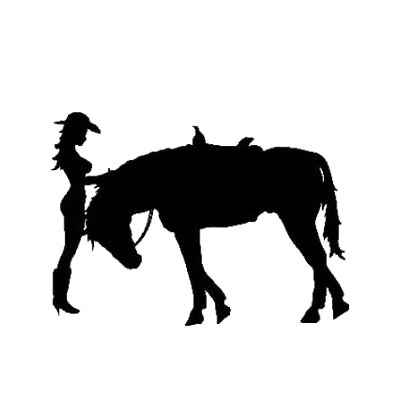 Girl and Horse Silhouette Tattoo Design