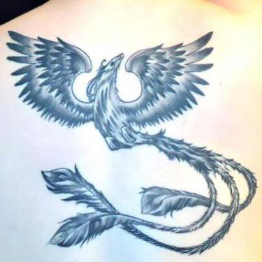 Black and Gray Phoenix Tattoo