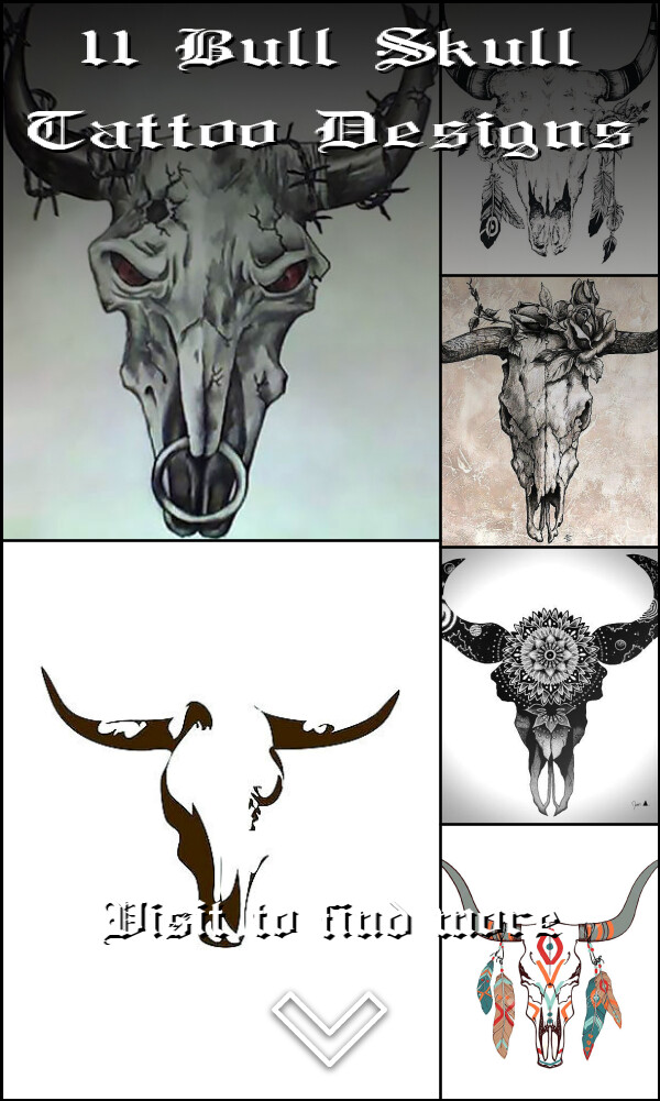 11 Bull Skull Tattoo Designs