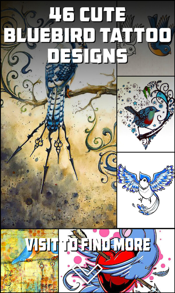 46 Cute Bluebird Tattoo Designs