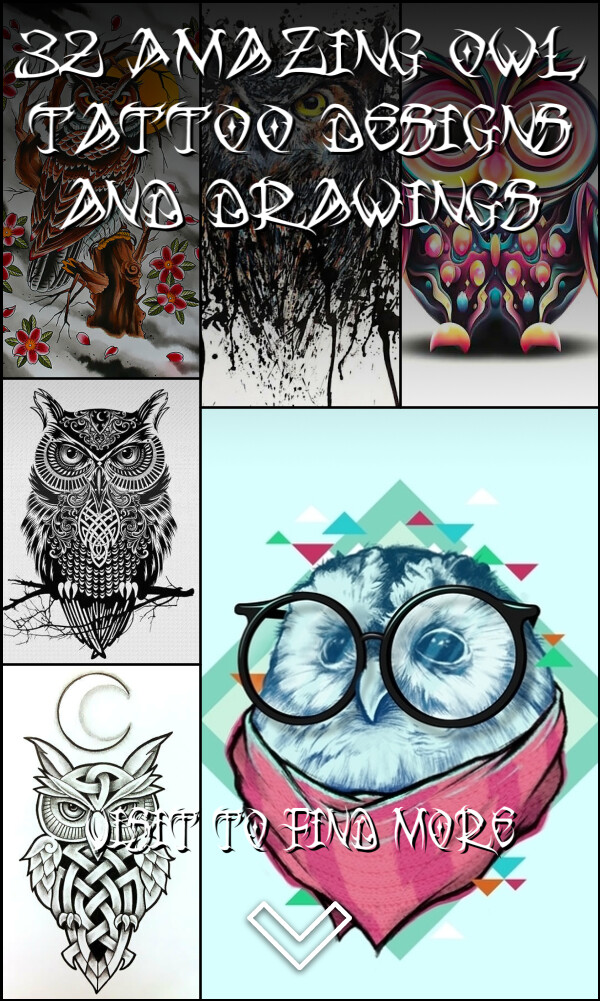32 Amazing Owl Tattoo Designs and Drawings