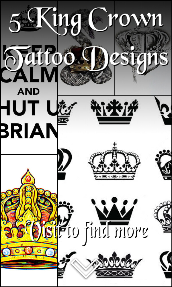 5 King Crown Tattoo Designs