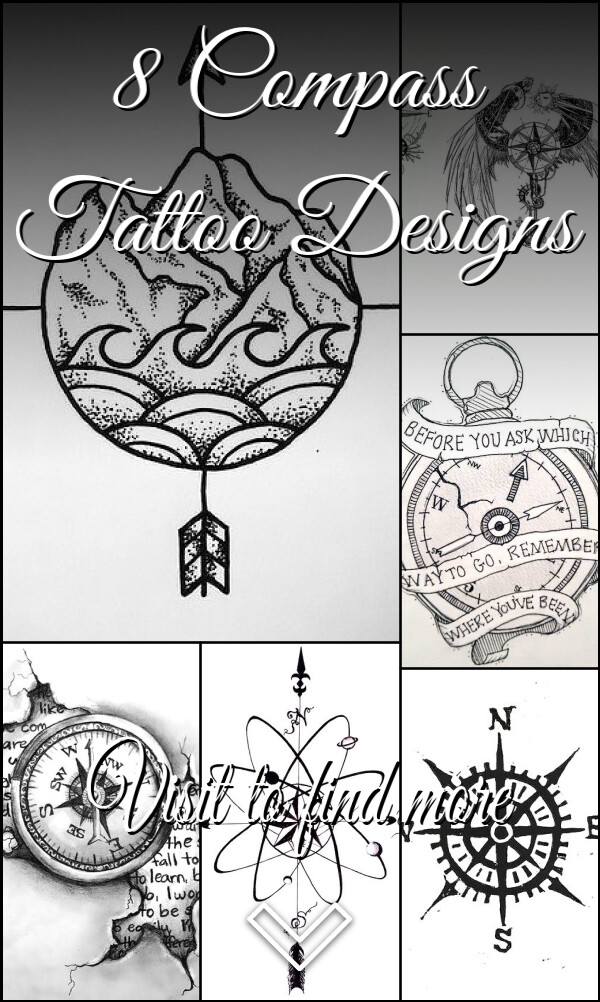 8 Compass Tattoo Designs