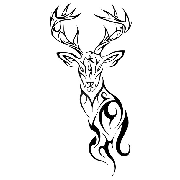 Tribal Deer Tattoo Design