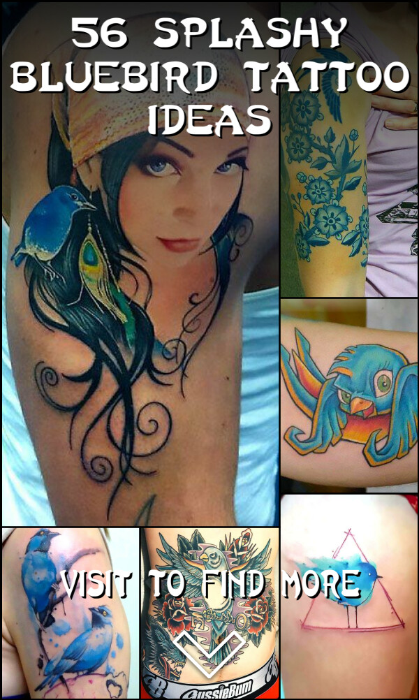 56 Splashy Bluebird Tattoo Ideas