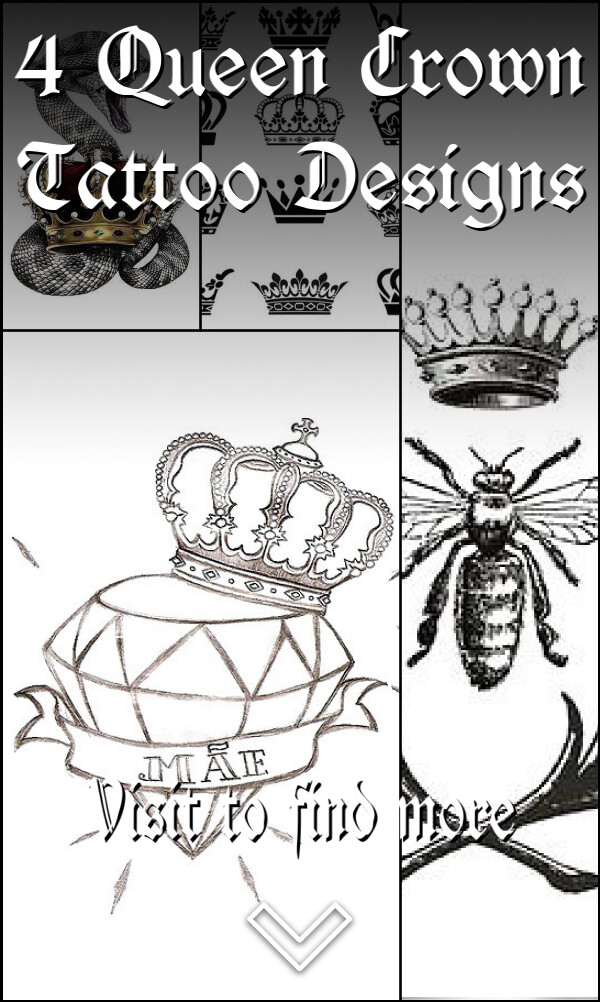 4 Queen Crown Tattoo Designs