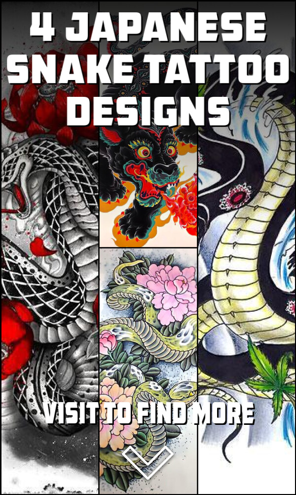 4 Japanese Snake Tattoo Designs