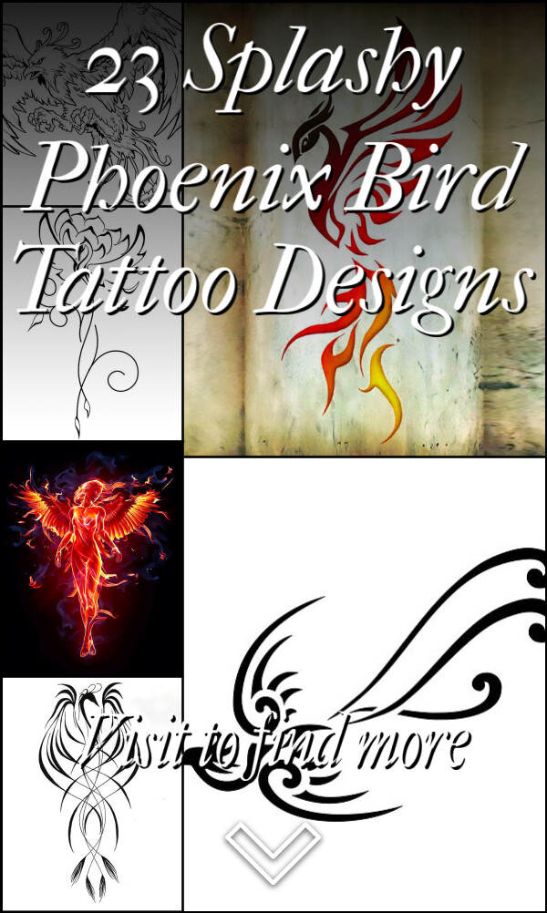 23 Splashy Phoenix Bird Tattoo Designs