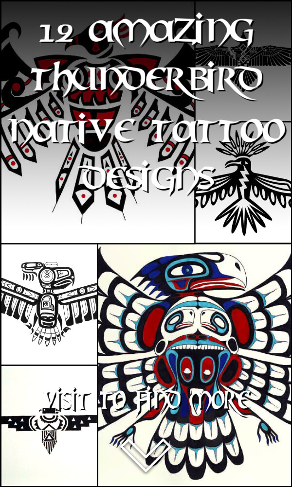 12 Amazing Thunderbird Native Tattoo Designs