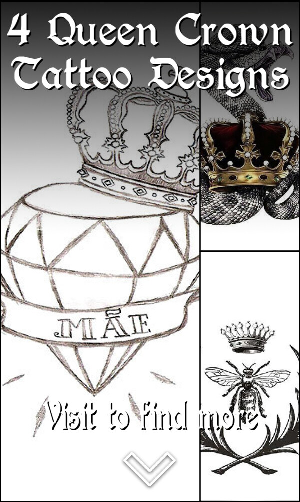 4 Queen Crown Tattoo Designs