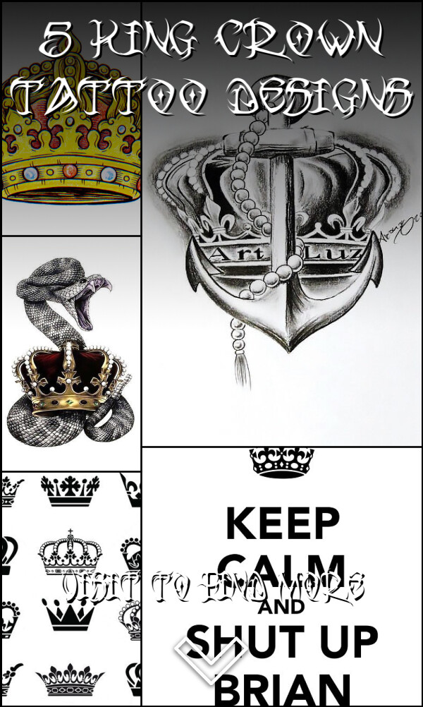 5 King Crown Tattoo Designs