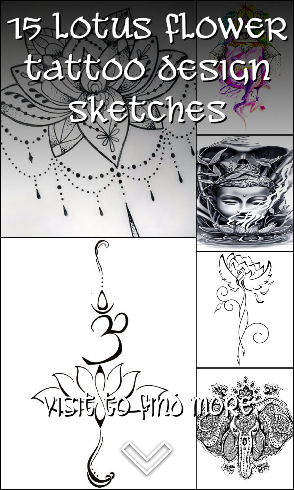 15 Lotus Flower Tattoo Design Sketches