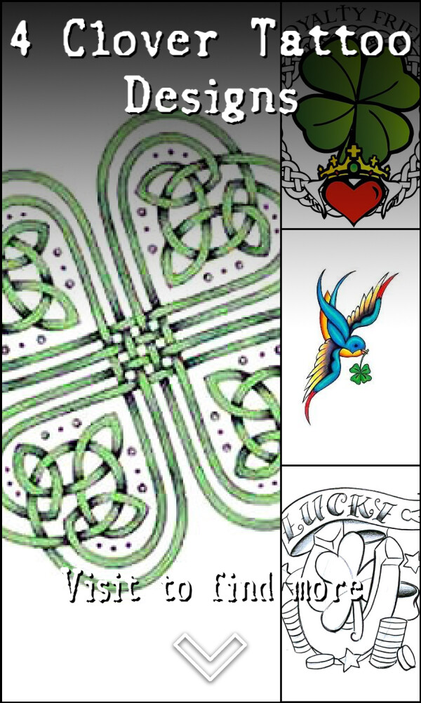 4 Clover Tattoo Designs