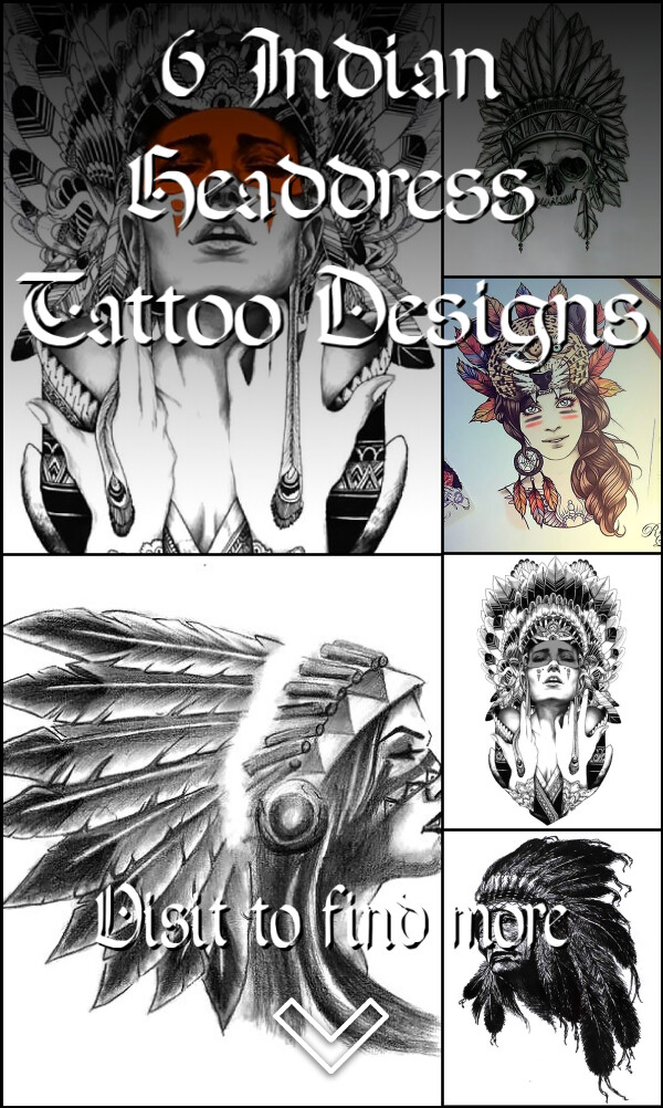 6 Indian Headdress Tattoo Designs