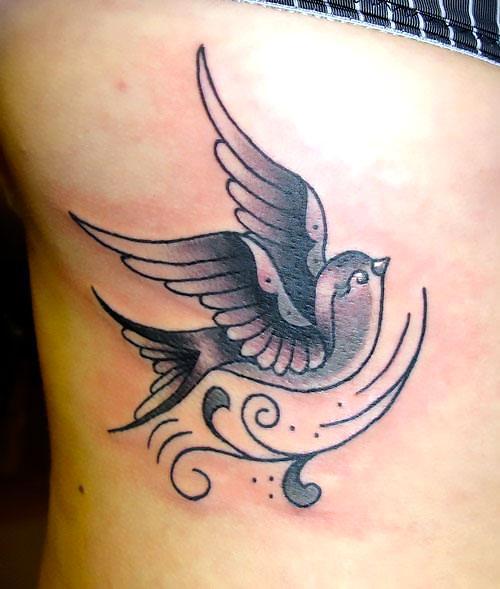 Black and White Swallow Tattoo Idea