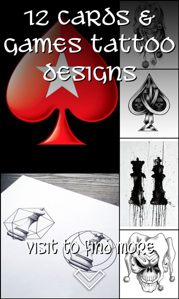 12 Cards & Games Tattoo Designs