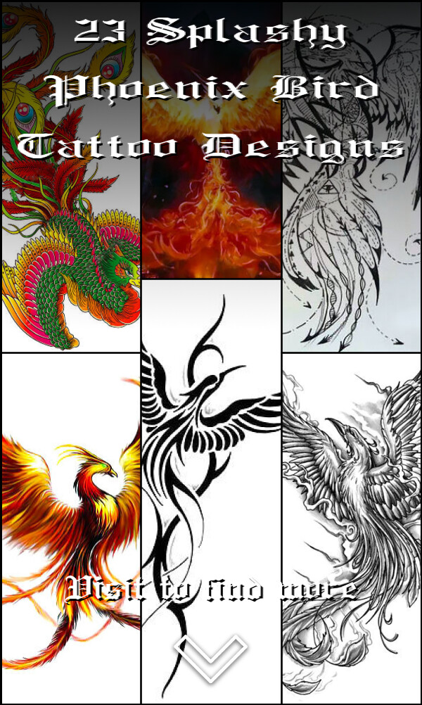 23 Splashy Phoenix Bird Tattoo Designs