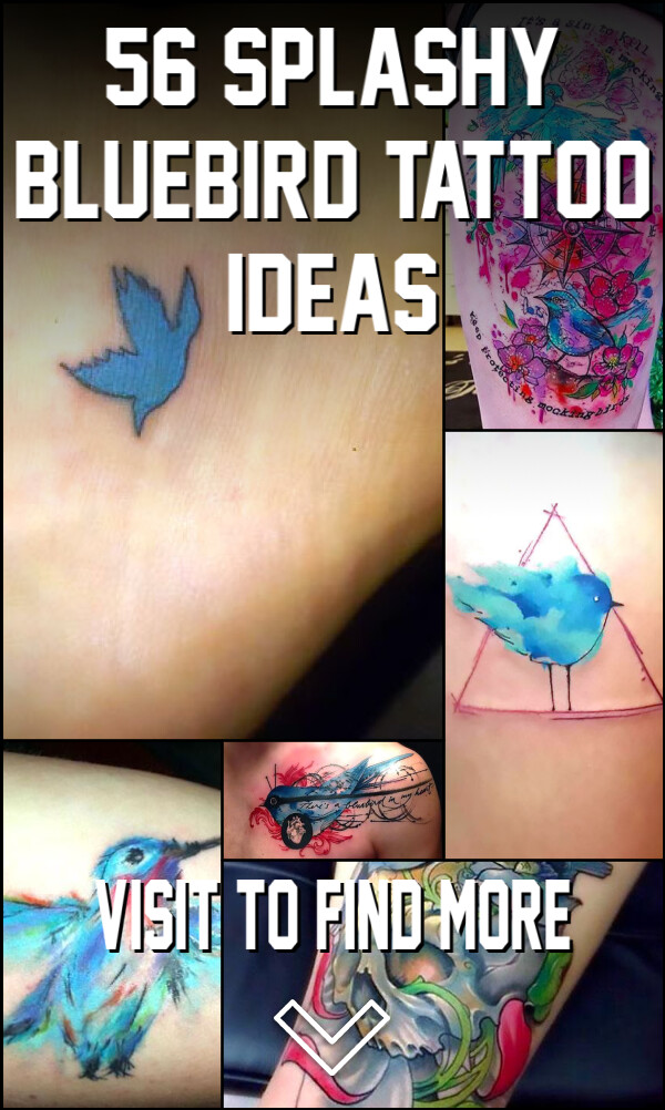 56 Splashy Bluebird Tattoo Ideas