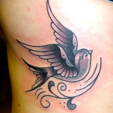 Black and White Swallow Tattoo