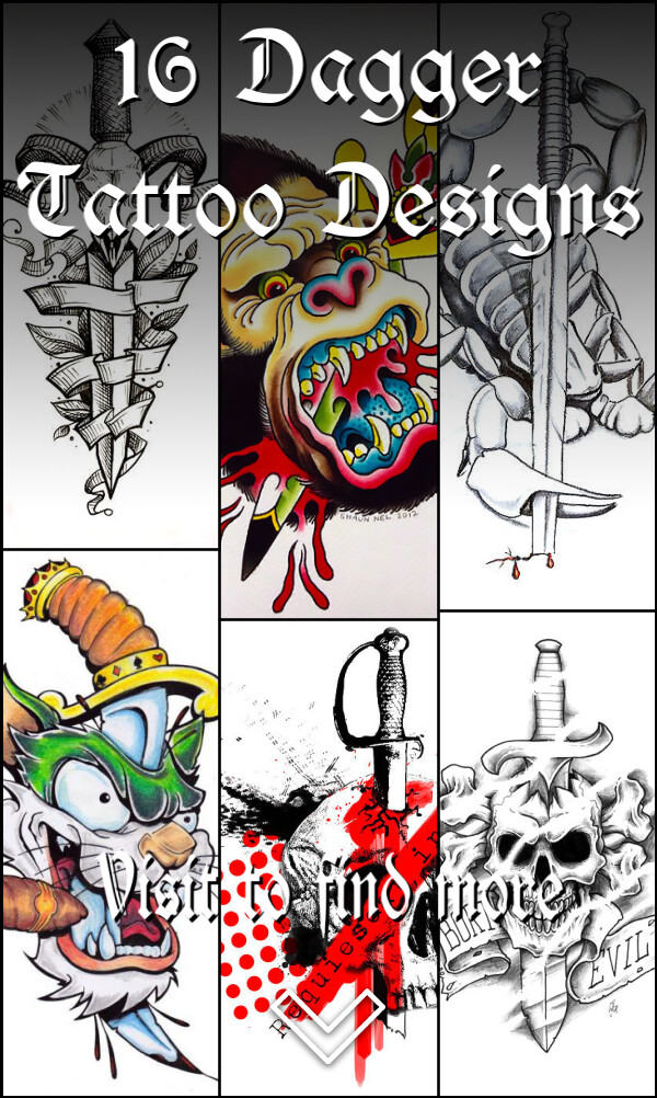 16 Dagger Tattoo Designs