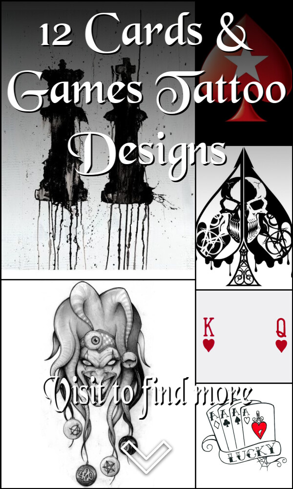 12 Cards & Games Tattoo Designs