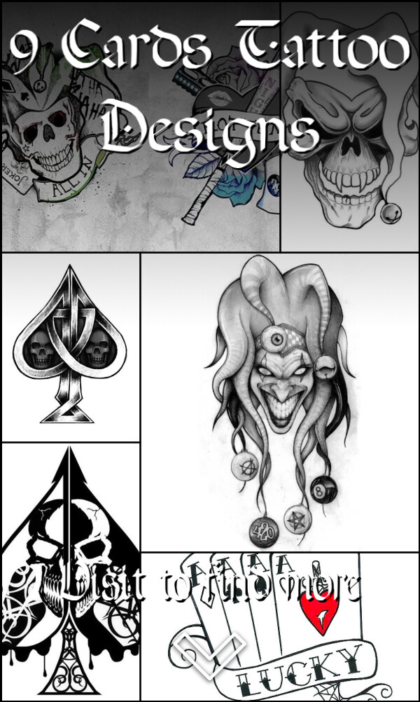 9 Cards Tattoo Designs