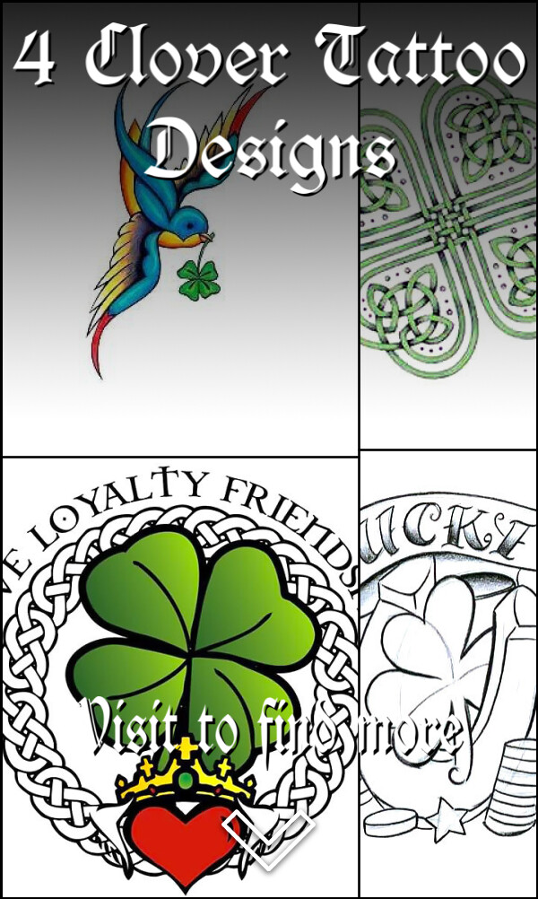 4 Clover Tattoo Designs