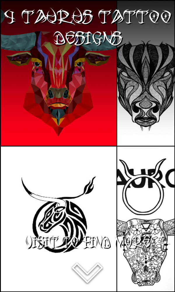 4 Taurus Tattoo Designs