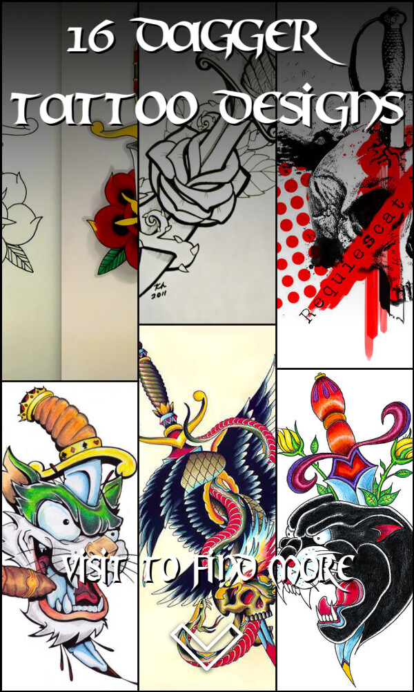 16 Dagger Tattoo Designs