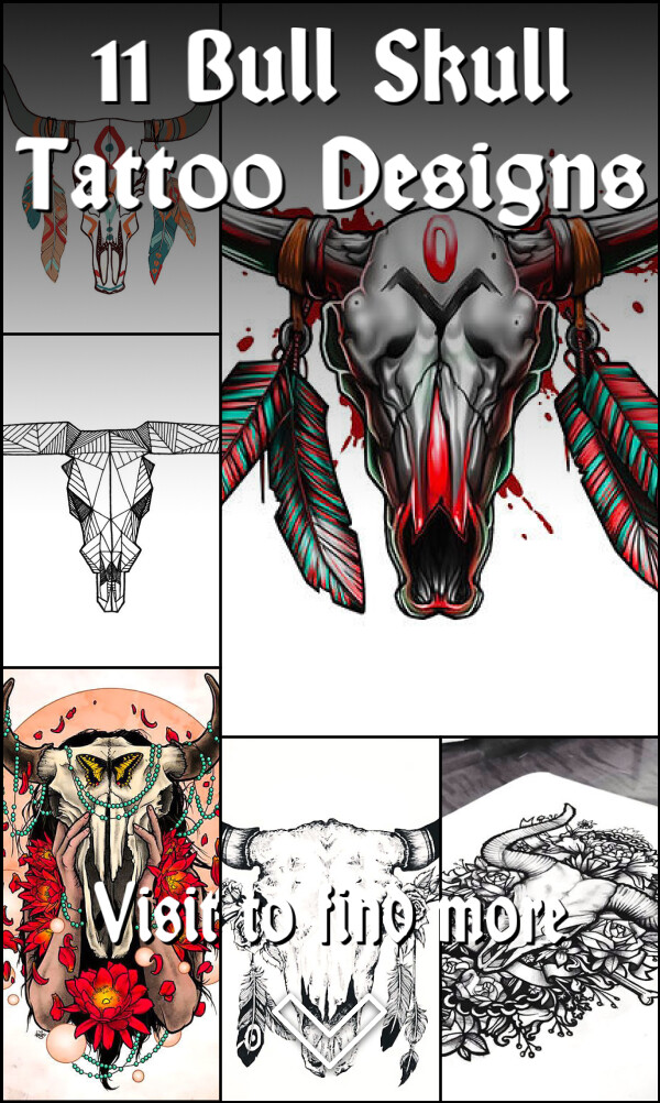 11 Bull Skull Tattoo Designs