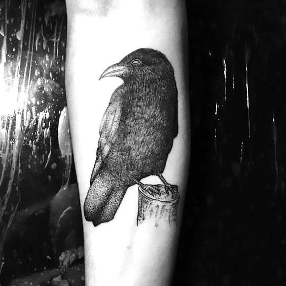 Blackbird In Dotwork Style Tattoo Idea
