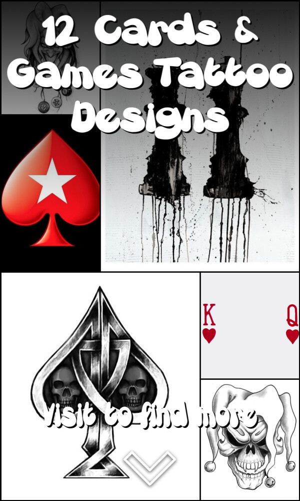 12 Cards & Games Tattoo Designs