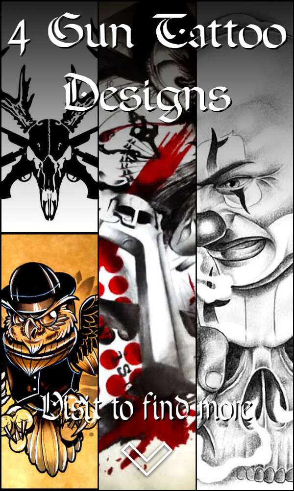 4 Gun Tattoo Designs