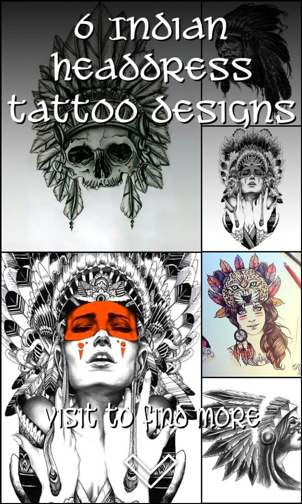 6 Indian Headdress Tattoo Designs