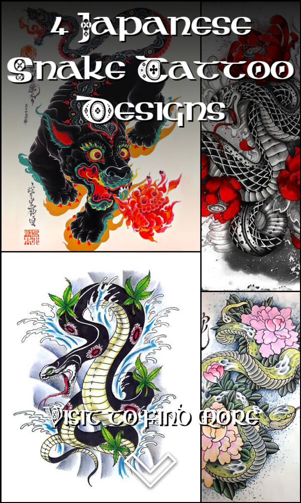 4 Japanese Snake Tattoo Designs
