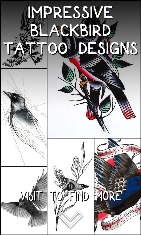 17 Impressive Blackbird Tattoo Designs