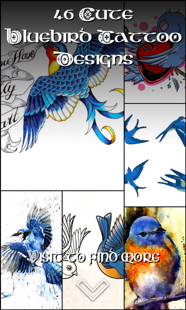 46 Cute Bluebird Tattoo Designs
