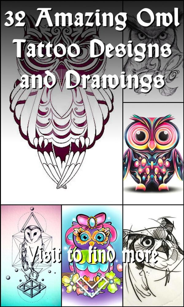 32 Amazing Owl Tattoo Designs and Drawings