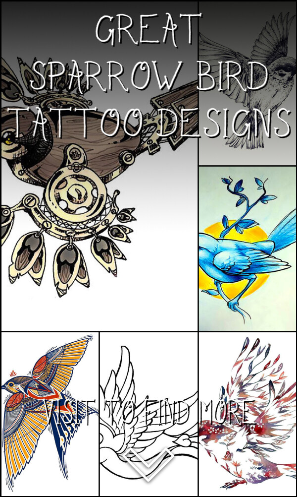 11 Great Sparrow Bird Tattoo Designs