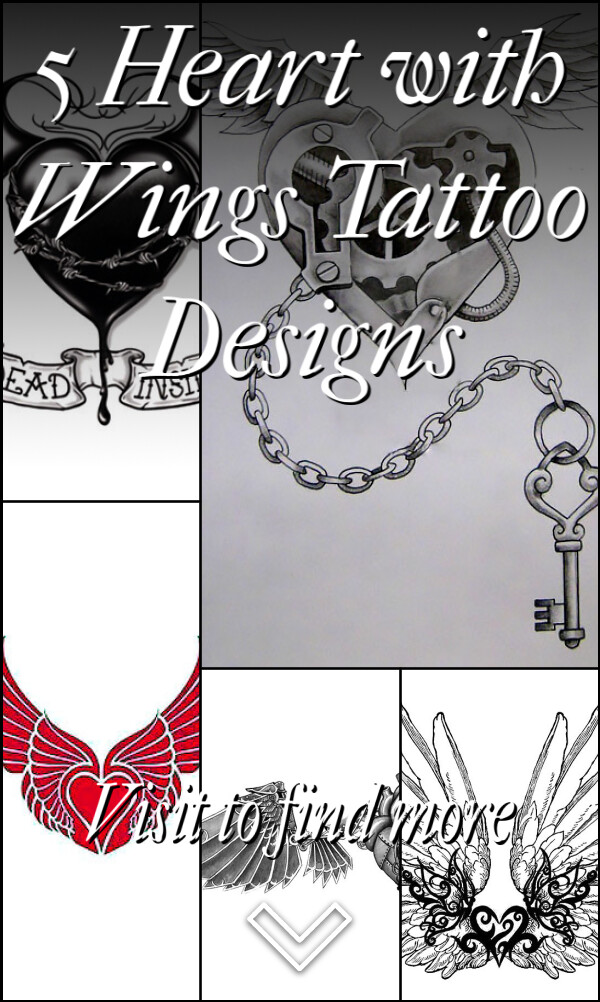5 Heart with Wings Tattoo Designs