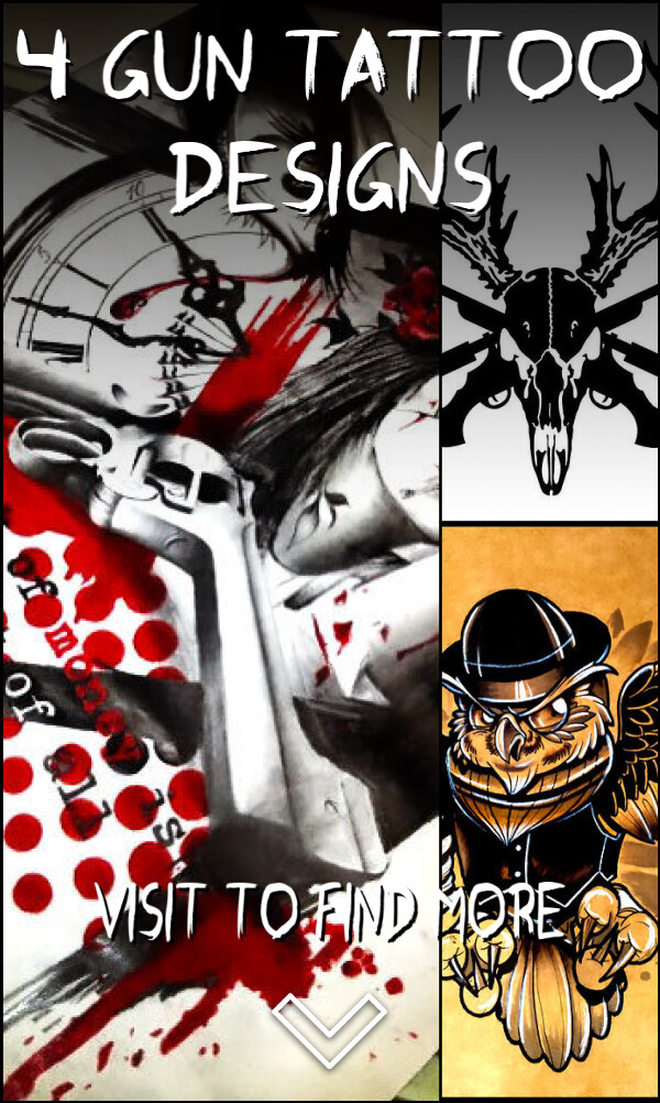 4 Gun Tattoo Designs