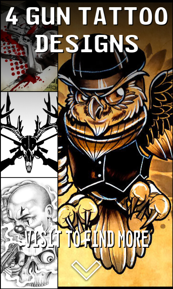 4 Gun Tattoo Designs