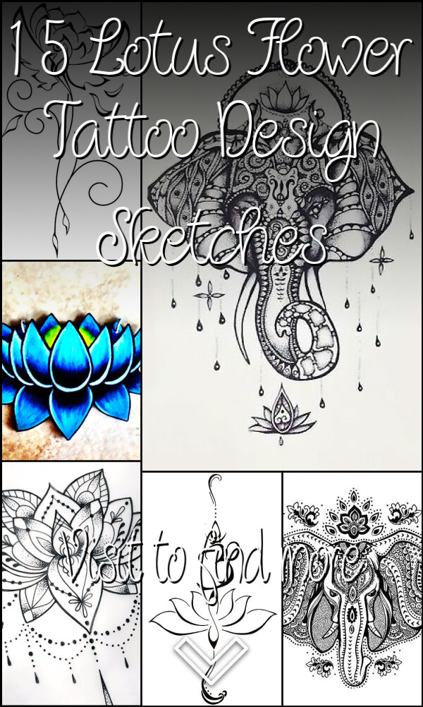 15 Lotus Flower Tattoo Design Sketches
