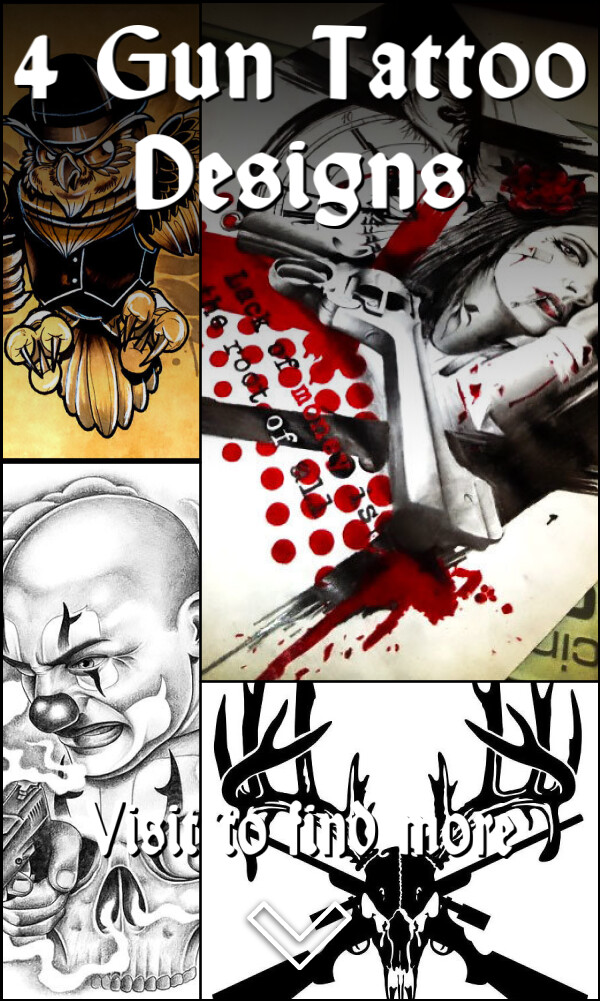 4 Gun Tattoo Designs