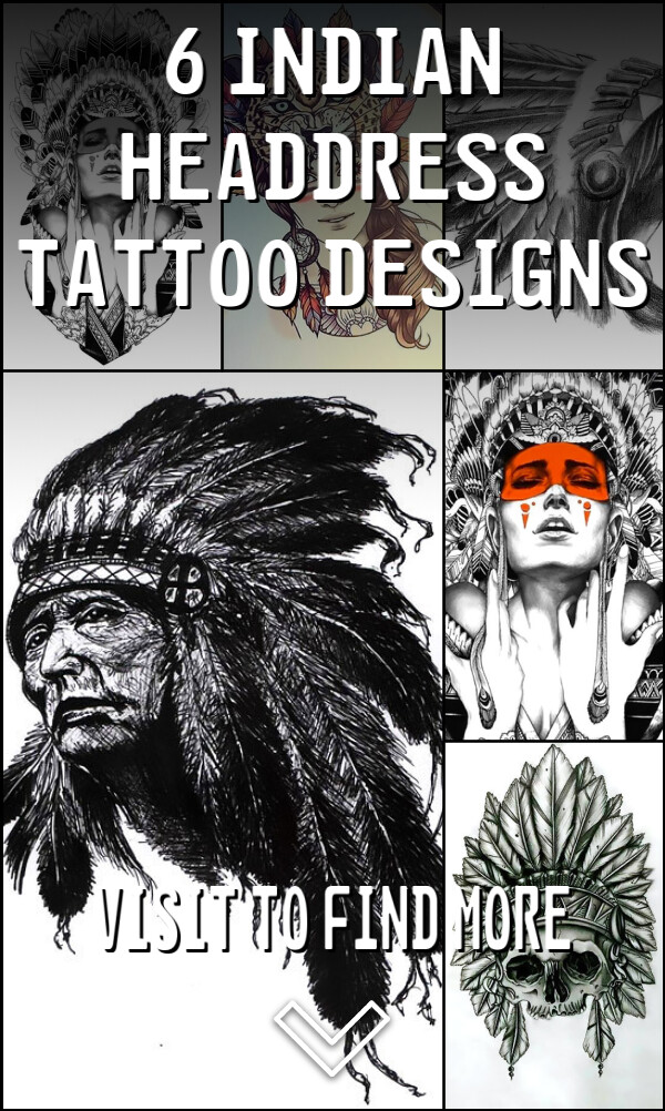 6 Indian Headdress Tattoo Designs
