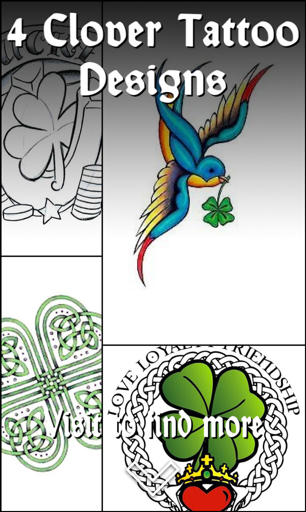 4 Clover Tattoo Designs