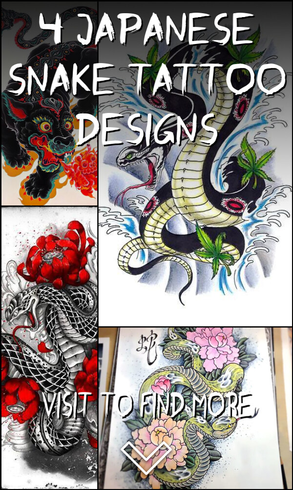 4 Japanese Snake Tattoo Designs